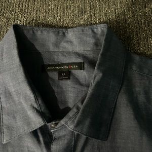 1.Blue John Varvatos USA dress shirt size L. 2. White Michael Kors dress shirt L